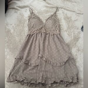 Rue21 Lace Detail Tan Dress